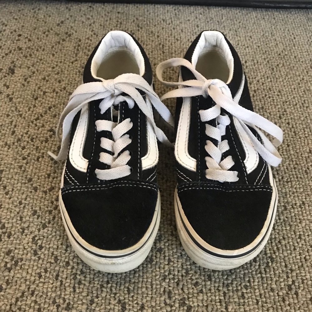 Vans Kids Black and White Skate-Style Sneakers